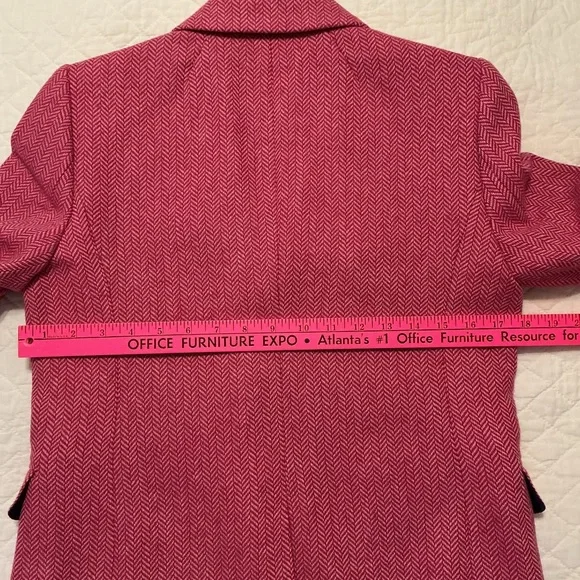 J. Crew Pink Herringbone Wool-Blend Fully Lined Women’s Blazer Size 6 - Picture 13 of 14